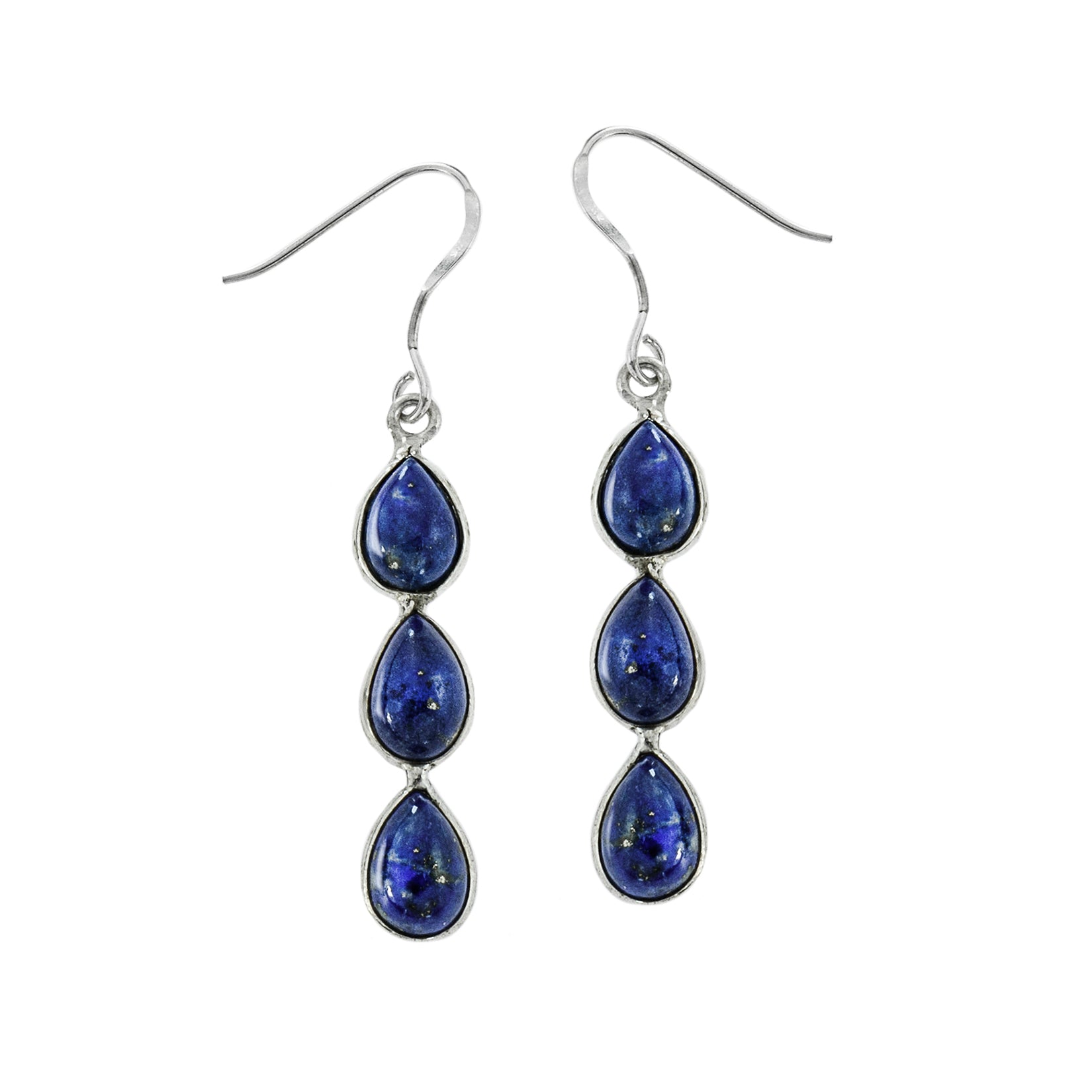 genuine stone earrings-blue lapis earrings-dangle earrings-womens earrings