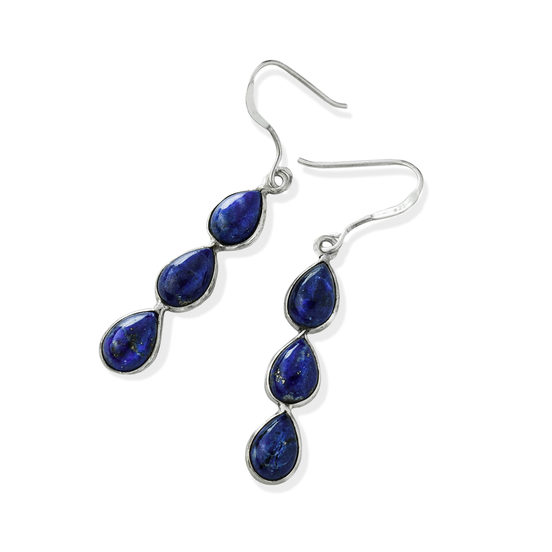 genuine stone earrings-blue lapis earrings-dangle earrings-womens earrings