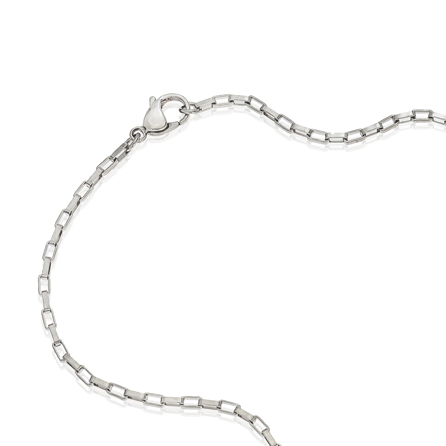 Turquoise Heart Frame Pendant Necklace with Paperclip Chain - Stainless Steel 18 Inch Necklace with Removable Pendant