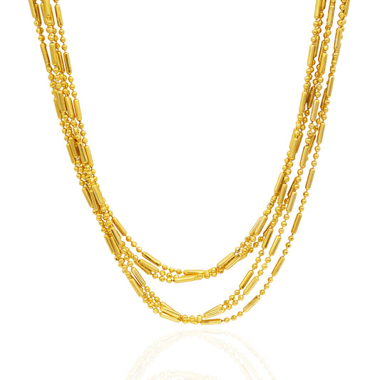 36 Inch Gold Tone Multi Strand Chain Necklace