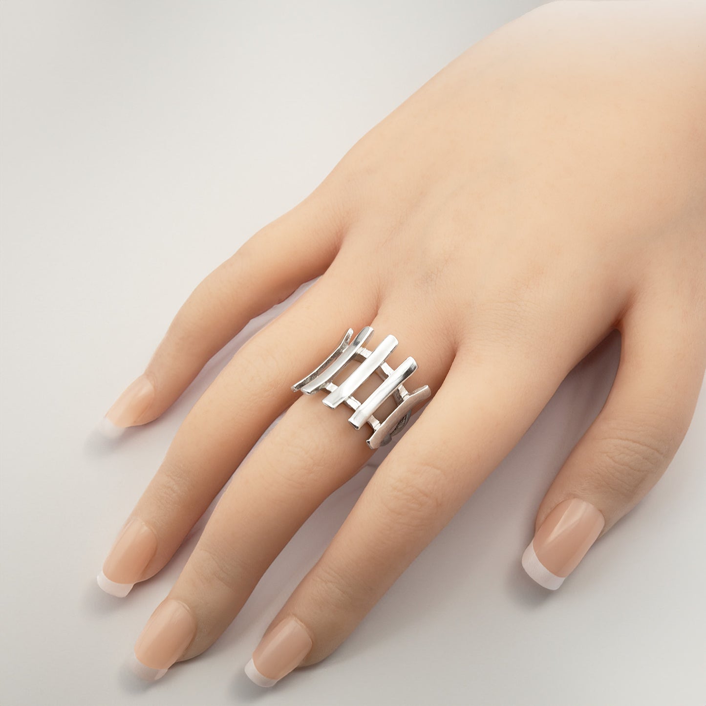 Modern Geometric Bar Stainless Steel Statement Ring
