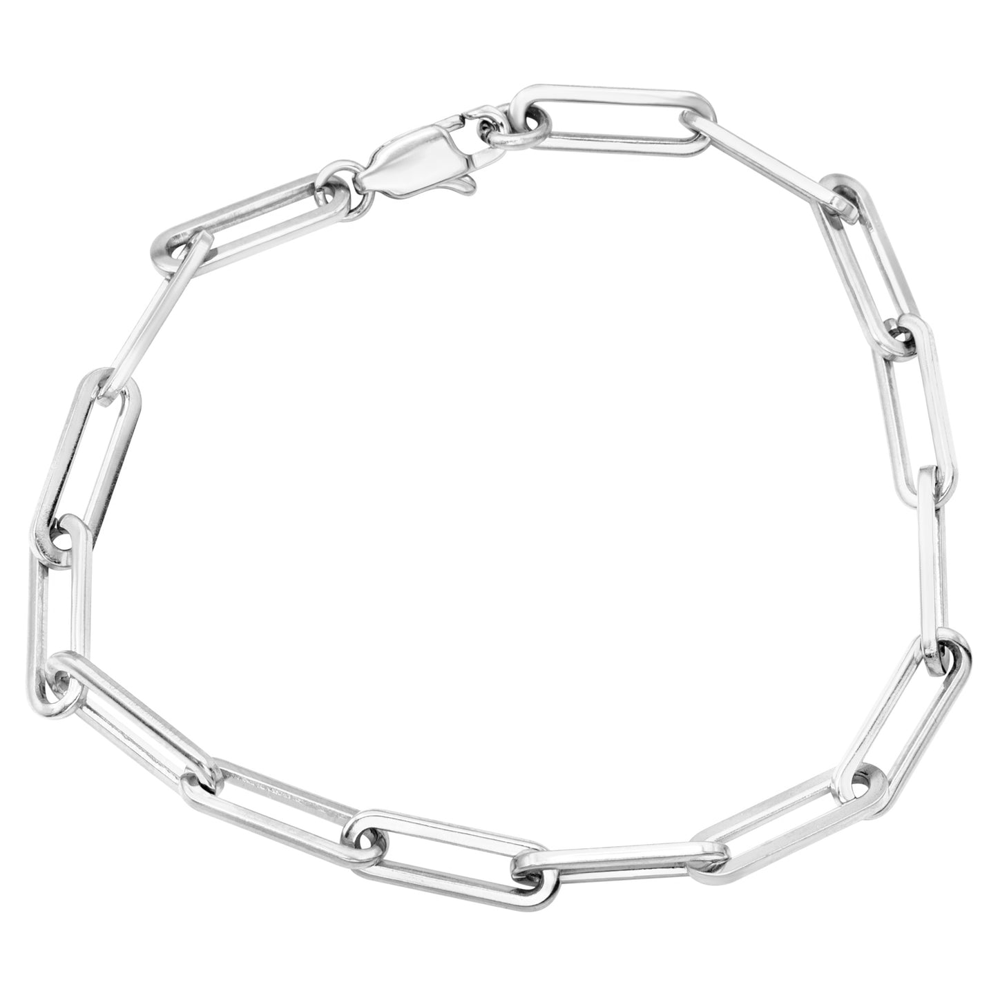 Modern Paperclip Chain Link Bracelet Stainless Steel 7.5 Inch Women's Fashion Jewelry