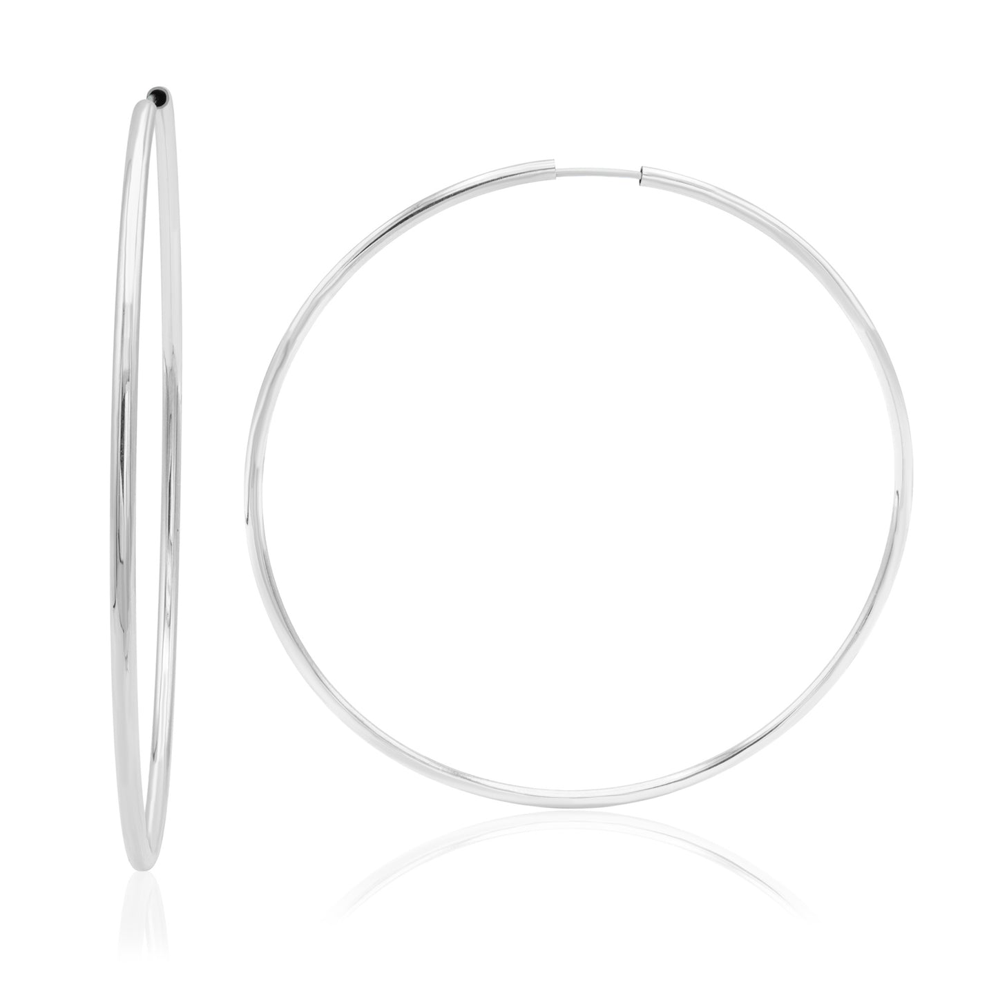 Large 3 Inch Silver Wire Hoop Earrings Lightweight Hypoallergenic Fashion Jewelry for Women