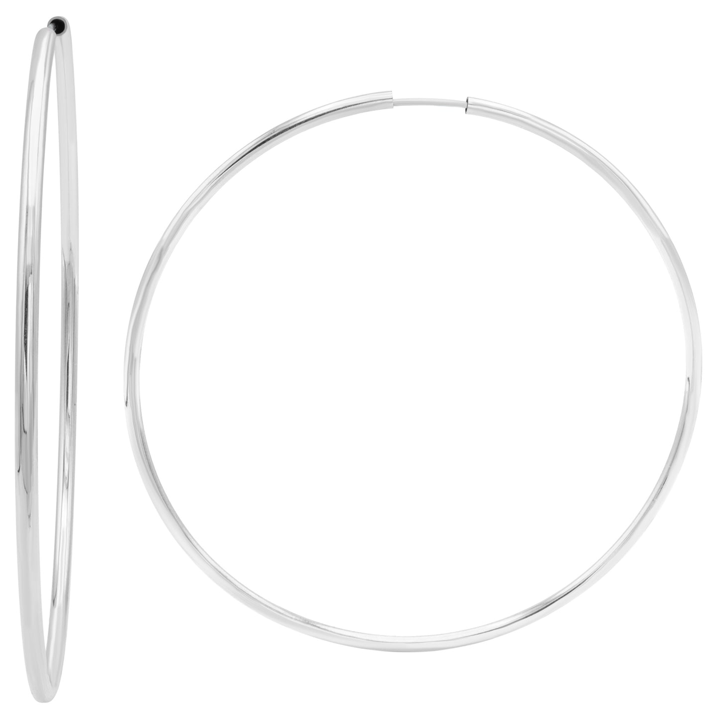 Large 3 Inch Silver Wire Hoop Earrings Lightweight Hypoallergenic Fashion Jewelry for Women