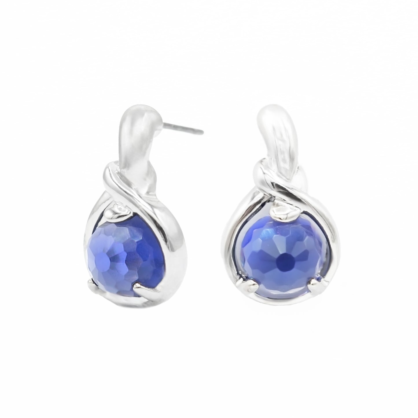 Crystal Amethyst Drop Earrings Faceted Crystal Stones