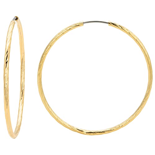 Textured Gold Tone Hoop Earrings
