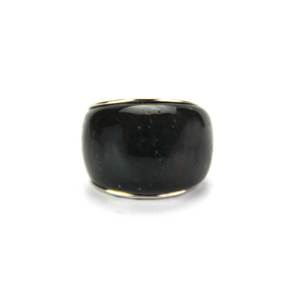 Genuine-stone-Black Agate-womens-Ring