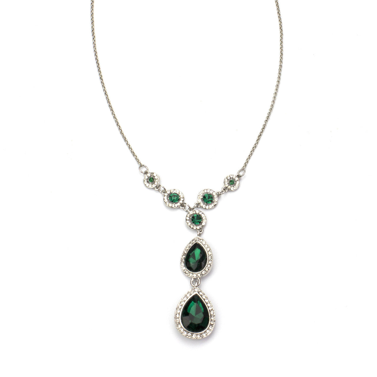 The Emerald City Emerald CZ and Crystal Necklace