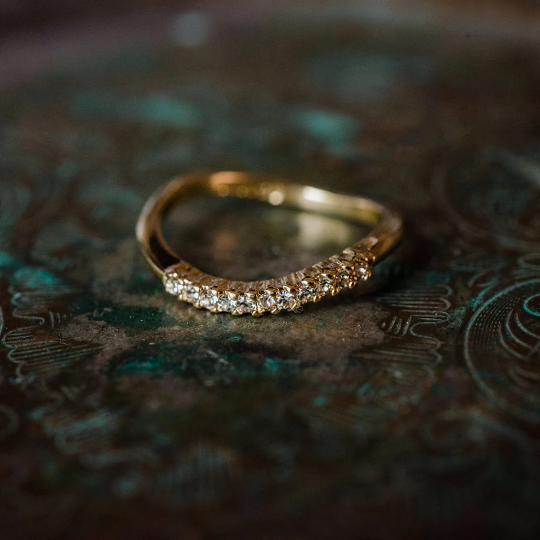 Crystal Curved Band Ring