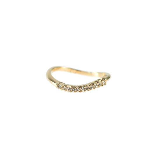 Crystal Curved Band Ring