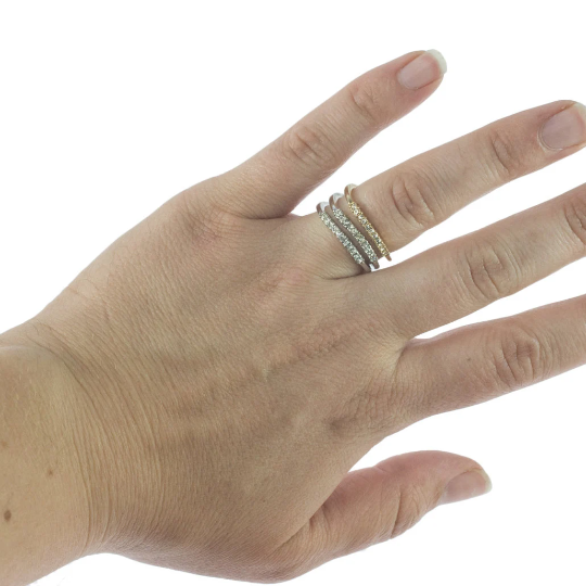 Crystal Curved Band Ring