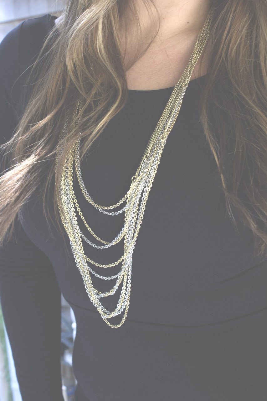 Chained Melody Necklace and Earring Set