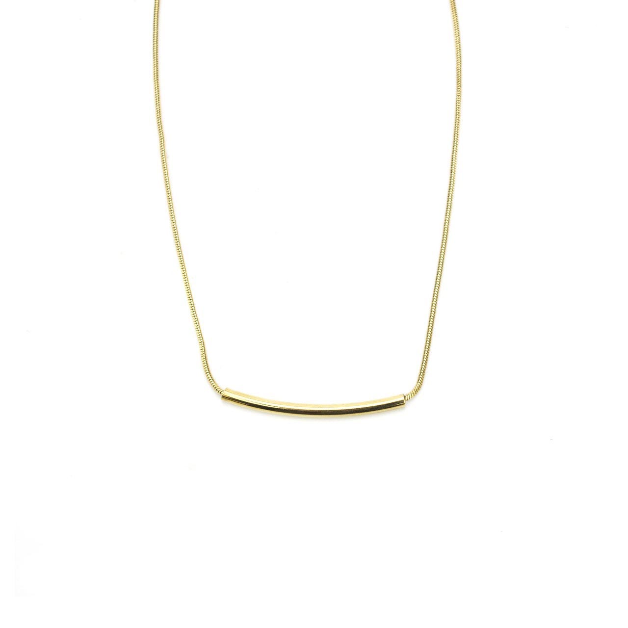 Gold Groove Necklace in Petite
