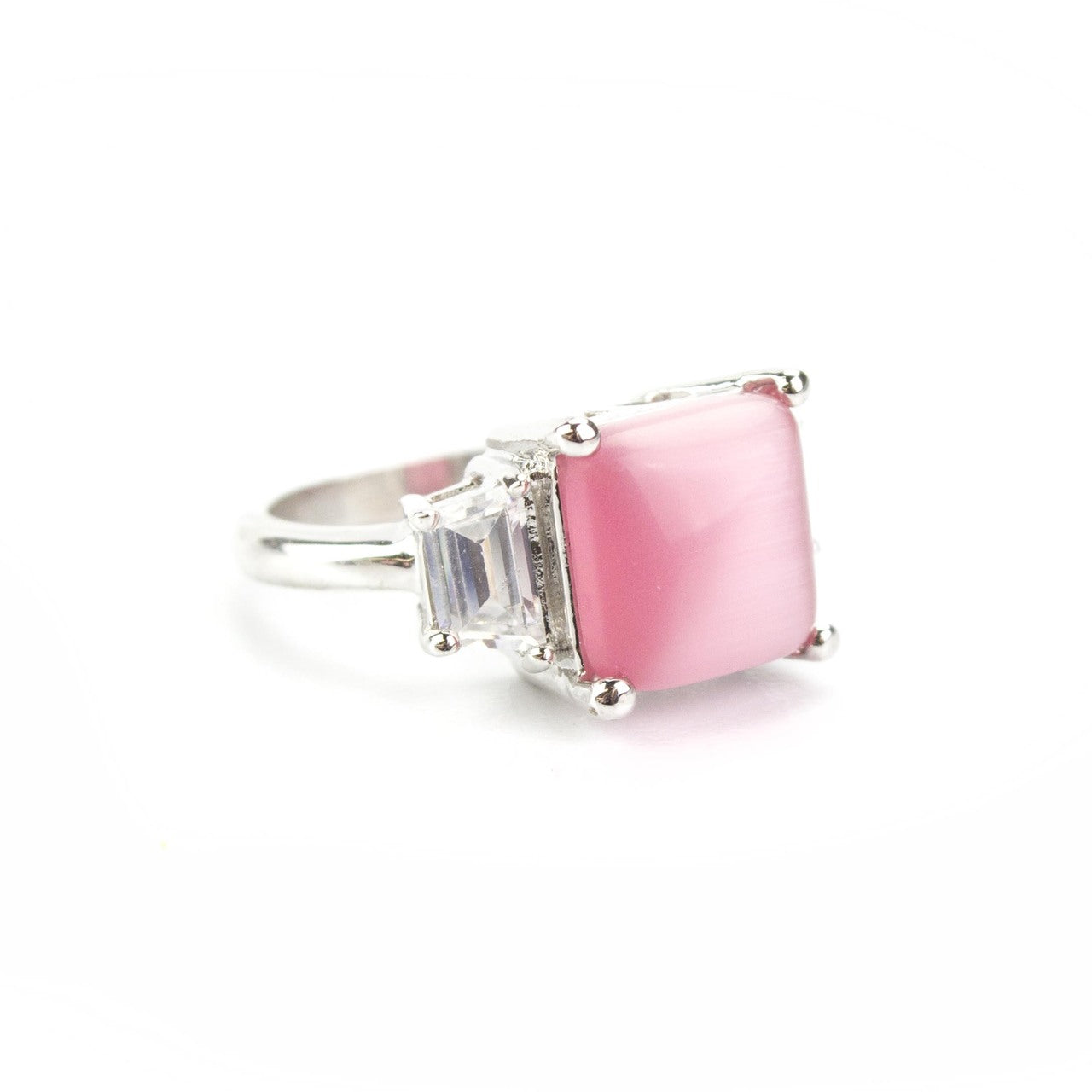 Pink Cat's Eye Ring