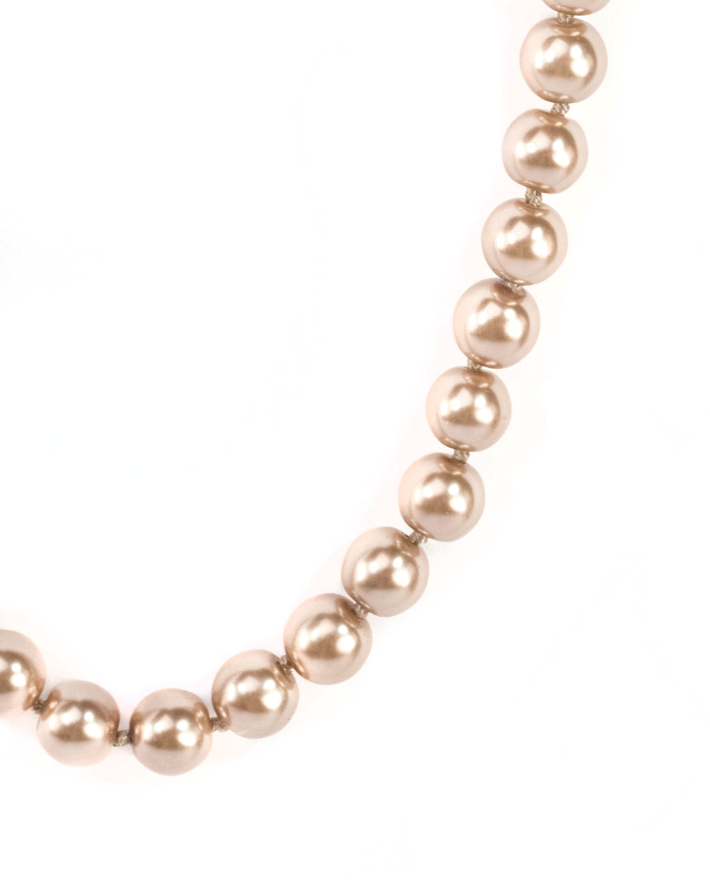 34 Inch Mocha Glass Pearl Knotted Strand Necklace - Versatile Long Pearl Necklace