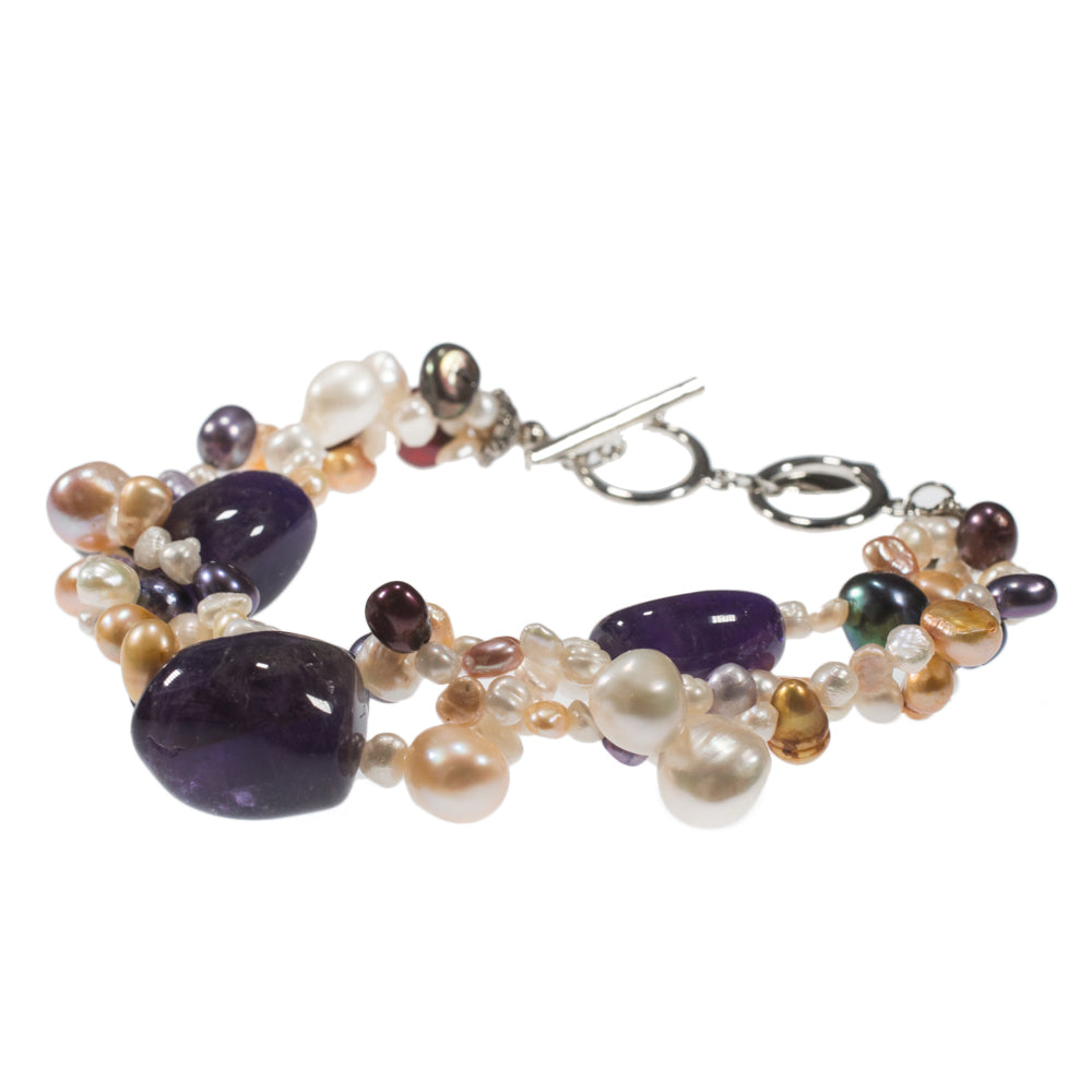 C'est Magnigique Amethyst and Pearl Bracelet