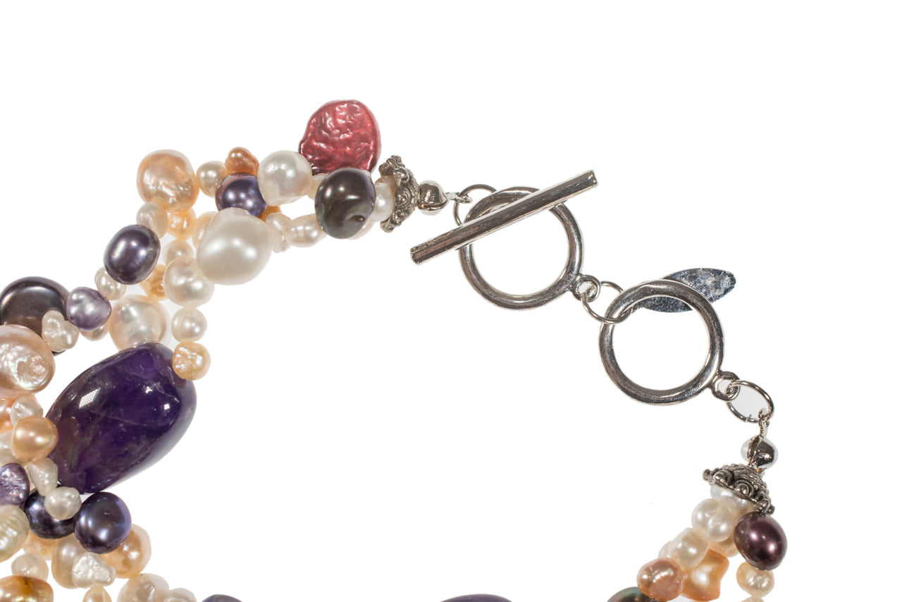 C'est Magnigique Amethyst and Pearl Bracelet