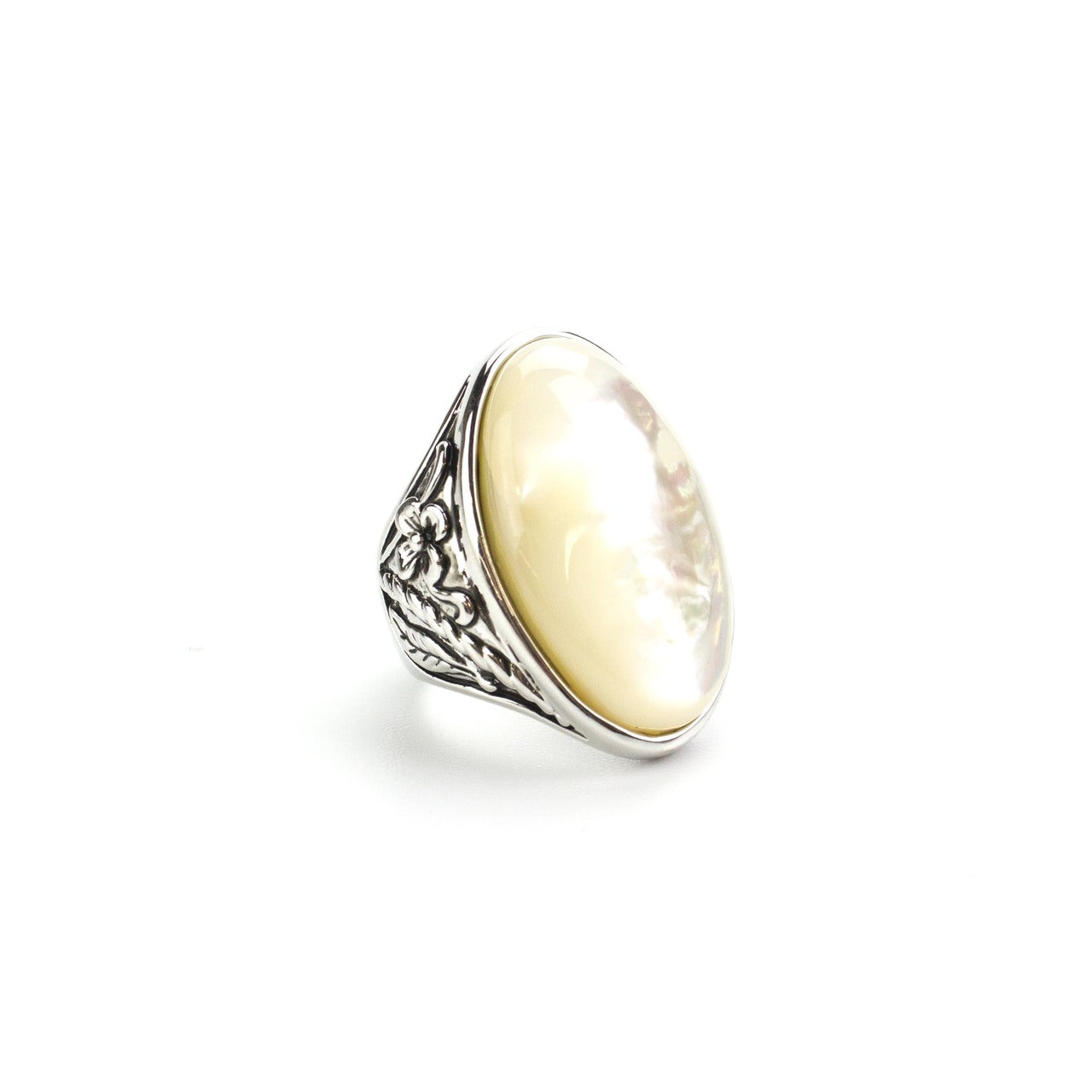 genuine-mother of pearl-statement-ring