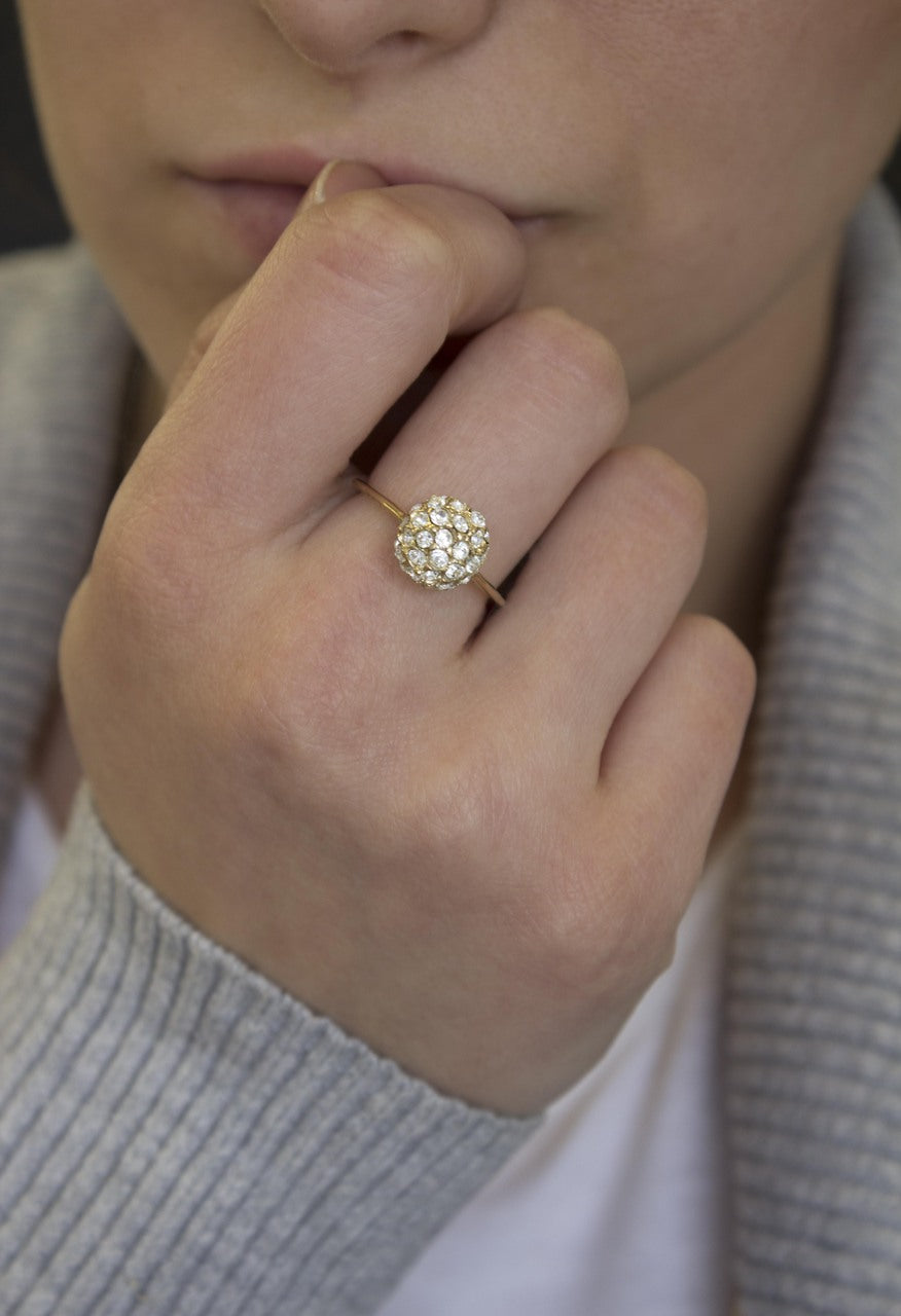 crystal ring-diamond ball ring-gold ring-cubic zirconia jewelry