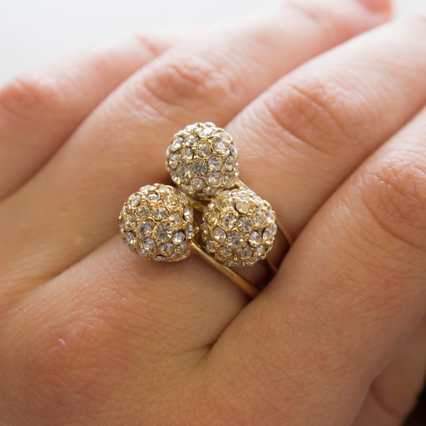 crystal ring-diamond ball ring-gold ring-cubic zirconia jewelry