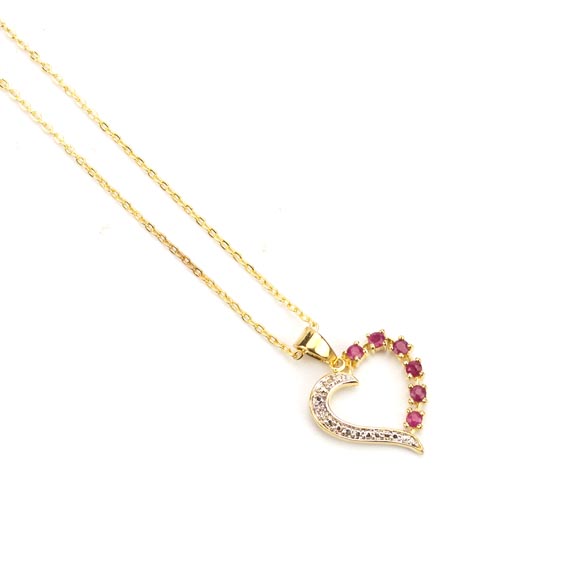 Loving Embrace Genuine Stone Heart Necklace