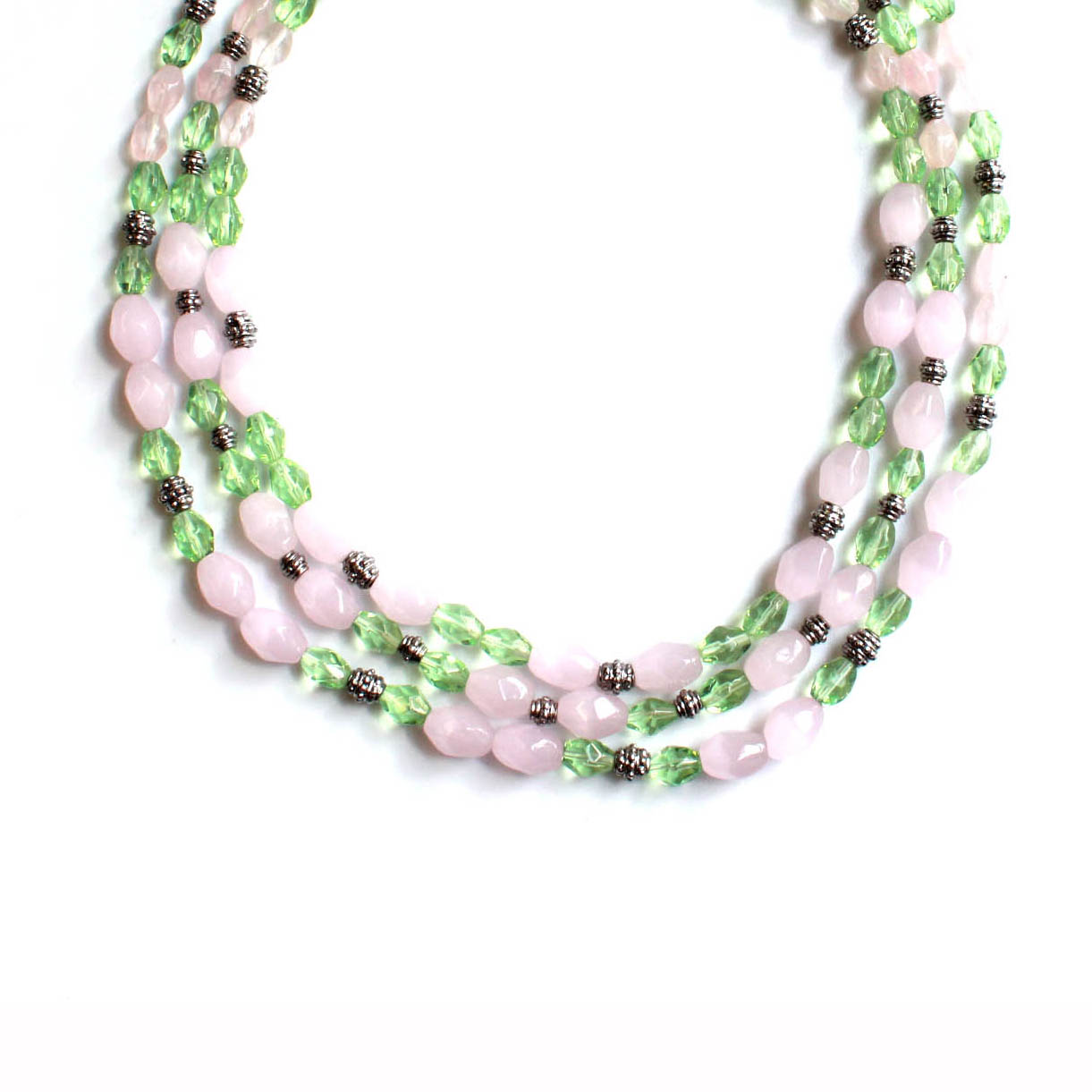 statement necklace-pink necklace-quartz jewelry