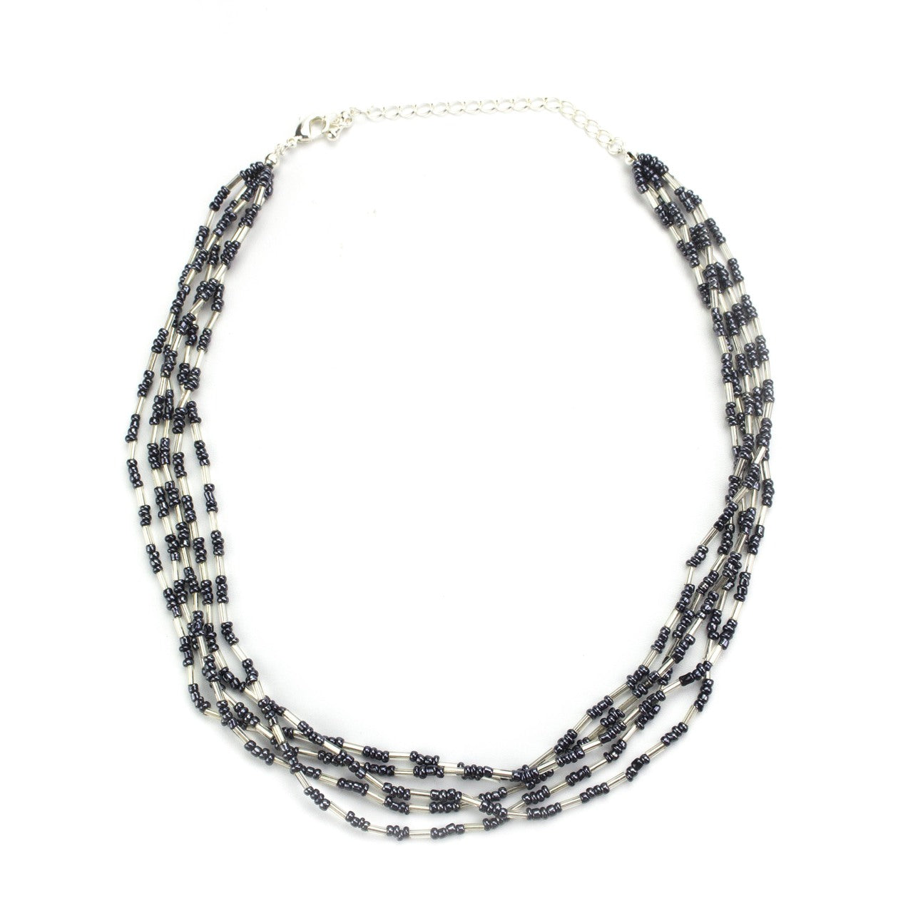 Rumba Genuine Hematite Bead Necklace