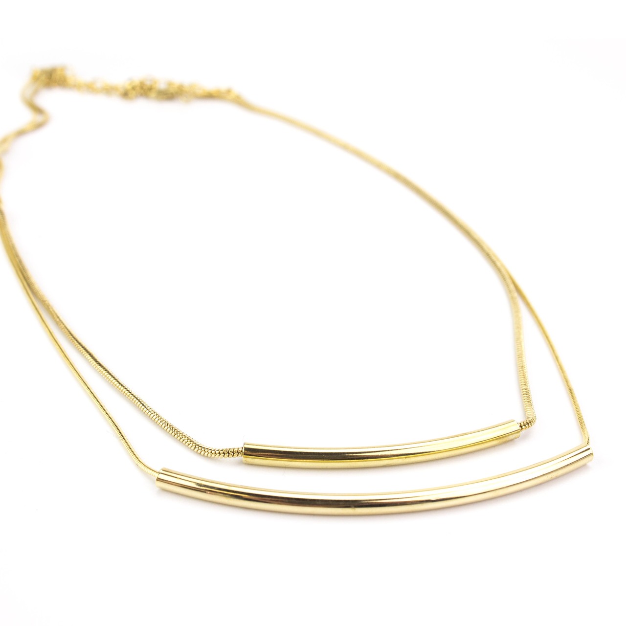 Gold Groove Necklace in Large