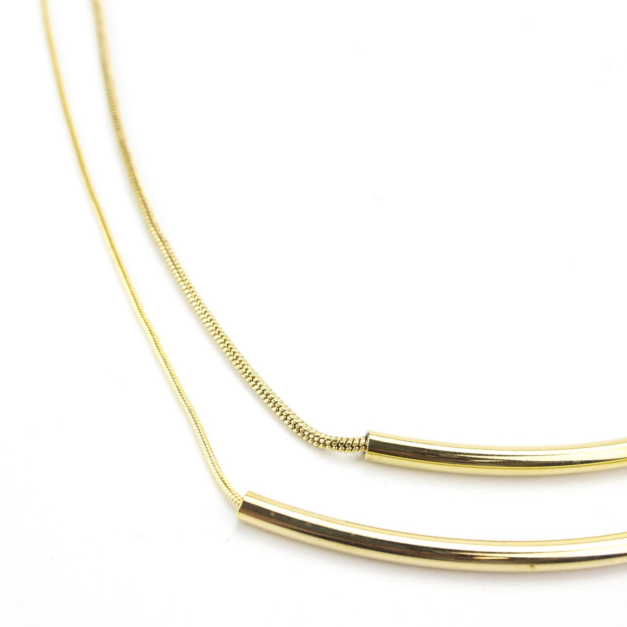 Gold Groove Necklace in Large