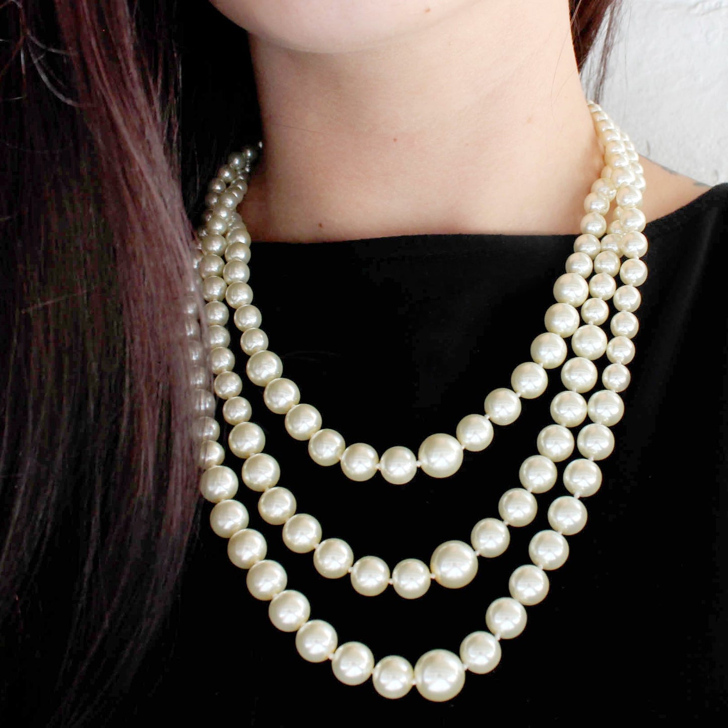 pearl necklace-pearl jewelry-pearl strand-multi pearl strand