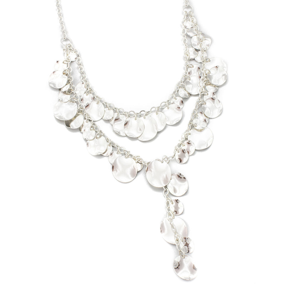 Fairy Dust Silver Disk Y Necklace