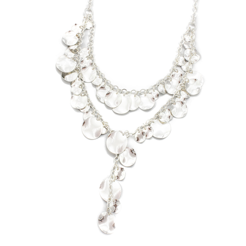 Fairy Dust Silver Disk Y Necklace