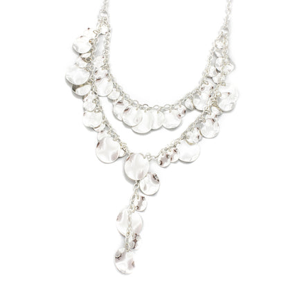 Fairy Dust Silver Disk Y Necklace