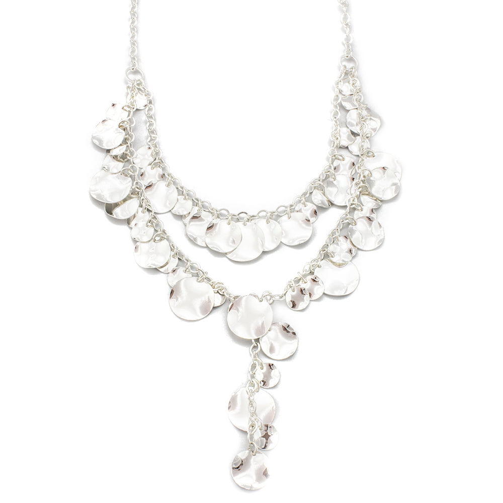 Fairy Dust Silver Disk Y Necklace