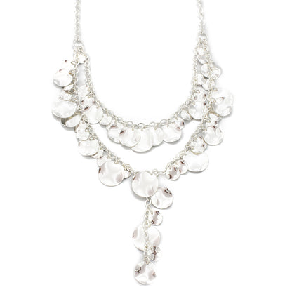 Fairy Dust Silver Disk Y Necklace