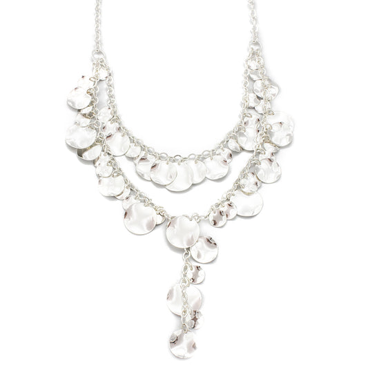 Fairy Dust Silver Disk Y Necklace