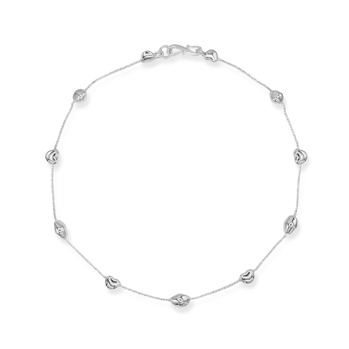 16 Inch Silver Plated Bead and Chain Necklace Pretty S Clip Closure