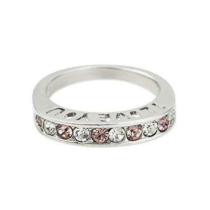I Love You Amethyst Crystal Band Ring