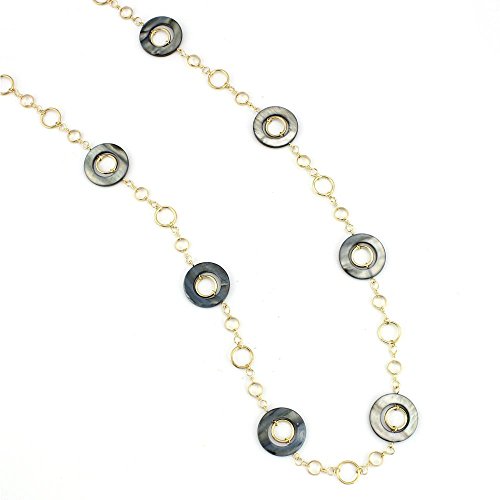 Gold Plated Necklace with Genuine Shell Disks