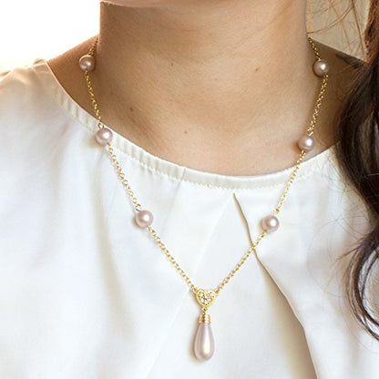 Pink Champagne Pearl Necklace