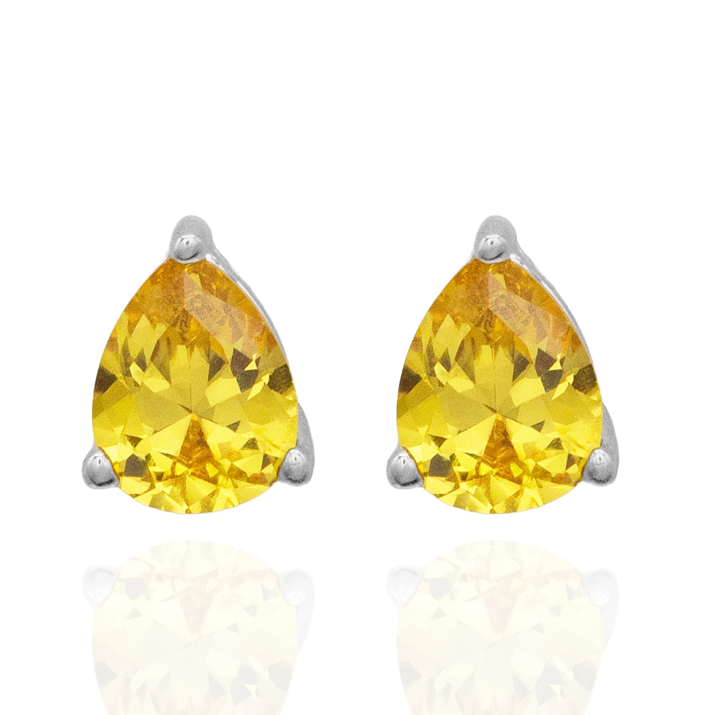 Yellow Citrine Pendant Necklace and Earring Set  Teardrop Citrine Stones