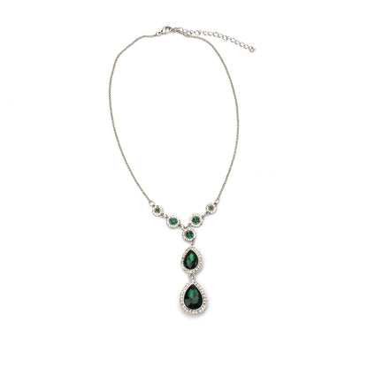 The Emerald City Emerald CZ and Crystal Necklace