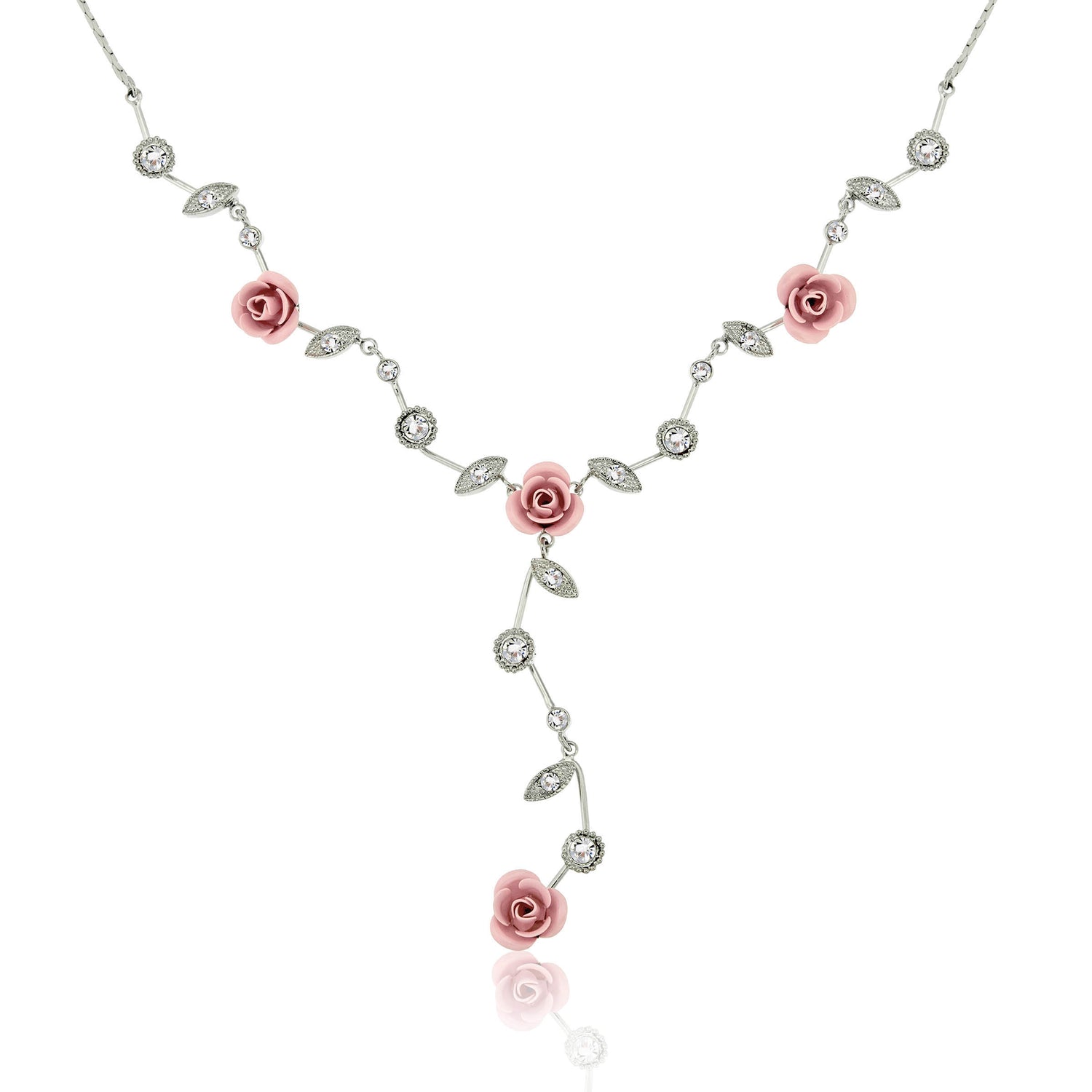bridal necklace-rose necklace-bridesmaids jewelry