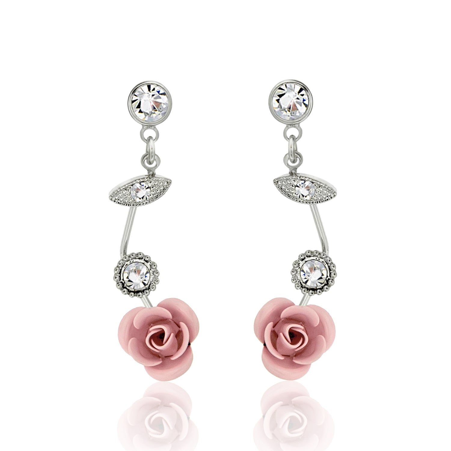 flower jewelry-pink rose jewelry-bridal jewelry-jewelry for the prom