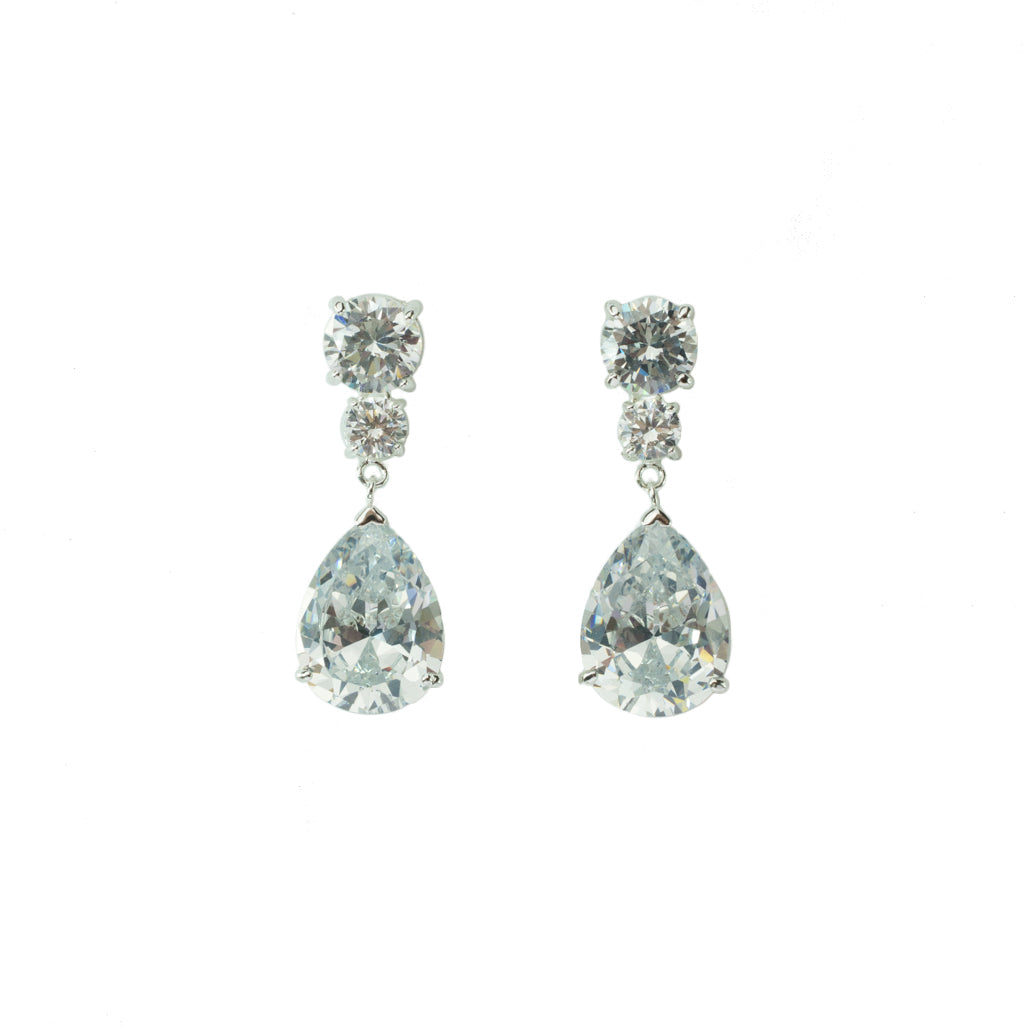diamond earrings-earrings for the bride-fancy earrings-clear cubic zirconia