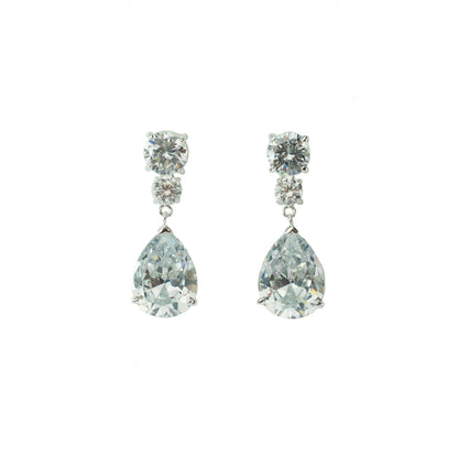 diamond earrings-earrings for the bride-fancy earrings-clear cubic zirconia