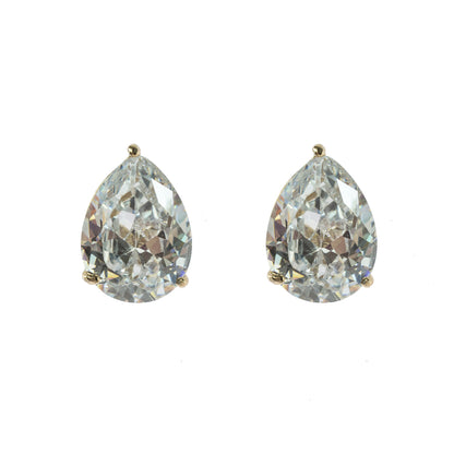 Elegant Teardrop Crystal Cubic Zirconia Stud Earrings for Wedding, Bridal, Special Occasions