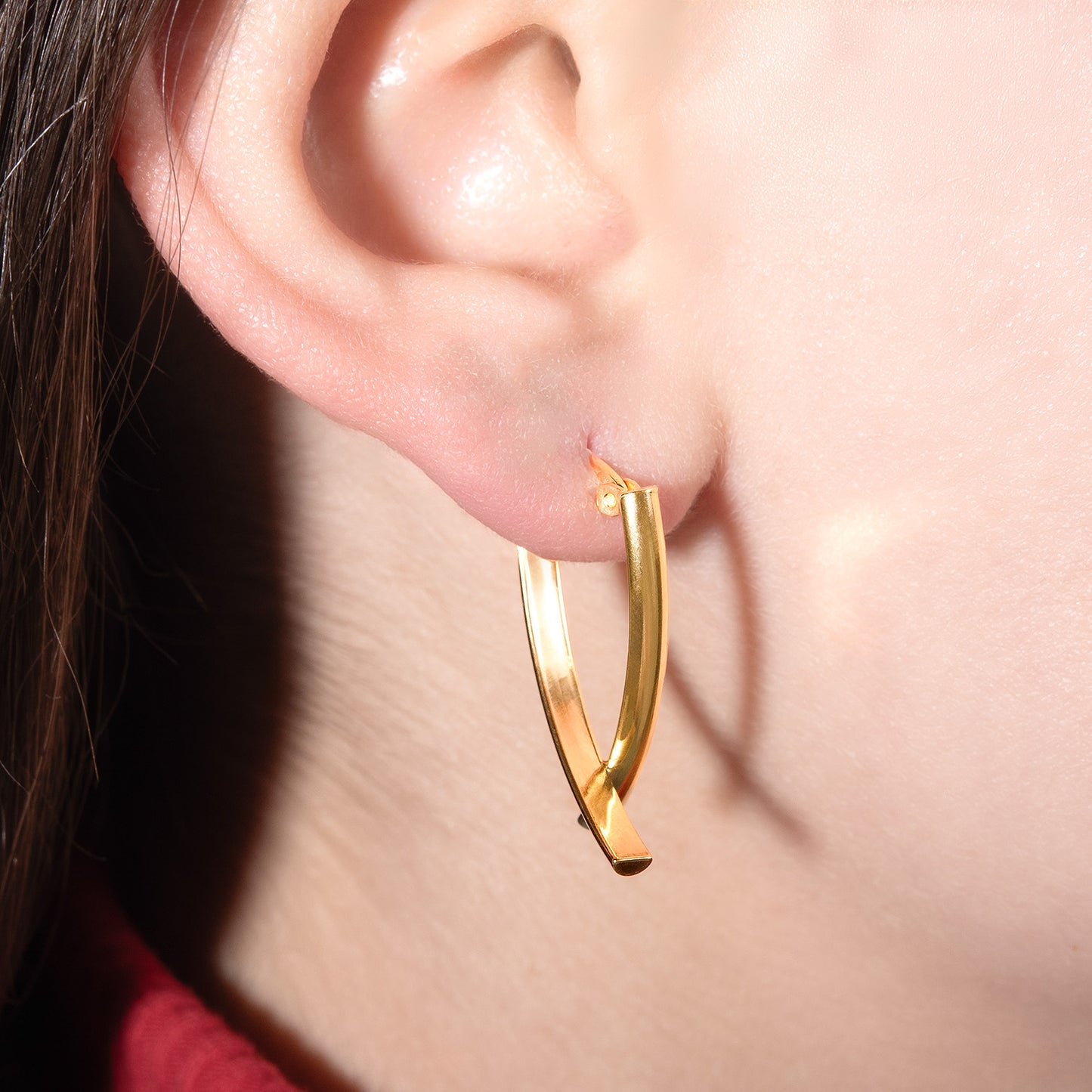 Elegant 14k Yellow Gold Plated Dangle Earrings Modern Women's Design