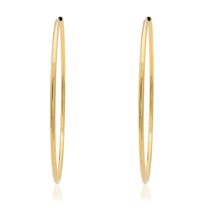 3 Inch Large Gold Tone Hoop Earrings - Lightweight Classic Wire Hoops for Women