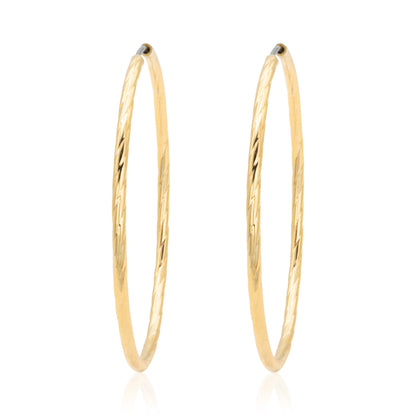 Textured Gold Tone Hoop Earrings